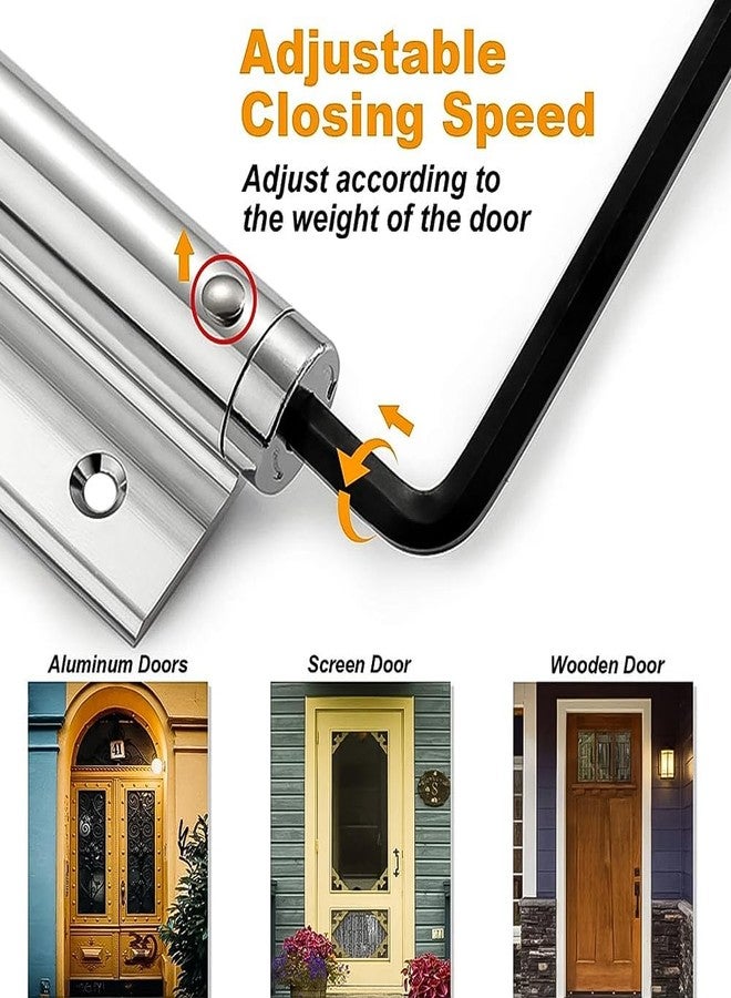 S SMITEX Automatic Door Closer, Stainless Steel, Adjustable, Universal, Right or Left Swing, Residential/Commercial Use - Image 4